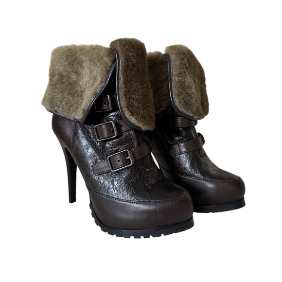 Ash shearling platform boots with buckles size 38.5 - Picture 1 of 6